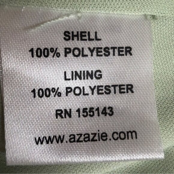 Azazie Womens Sage Green Polyester Halter Maxi Dress Pleated Elegant Gown Slit S - Picture 8 of 11